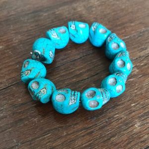 Turquoise skull bracelet